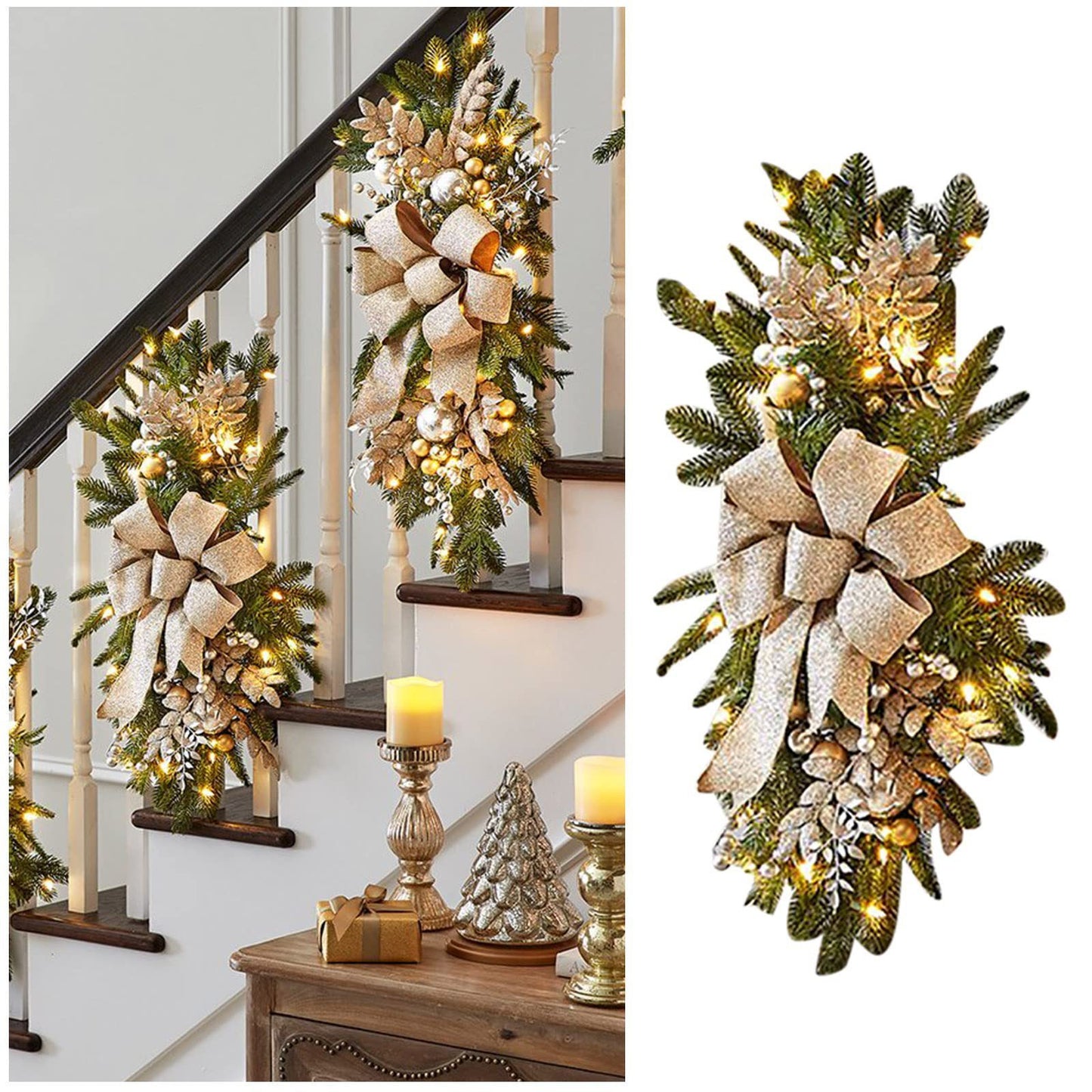 Christmas Jumbo Wreath and Stair Ornament