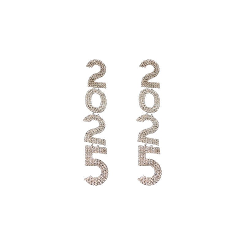 Diamond-Embedded 2025 Earrings