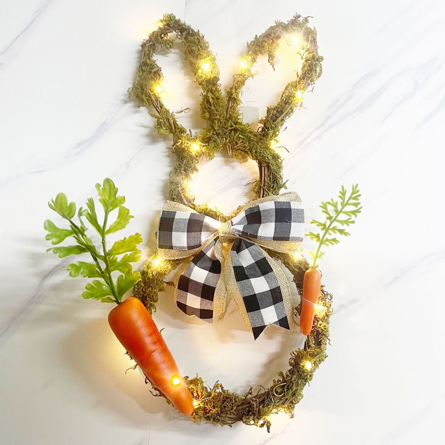 Easter Bunny Wreath Rattan Circle Decoration