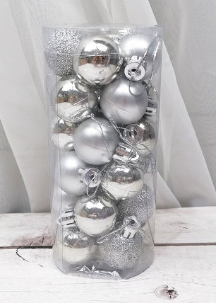 Christmas Decoration Shiny Matte Christmas Balls-24 Pieces