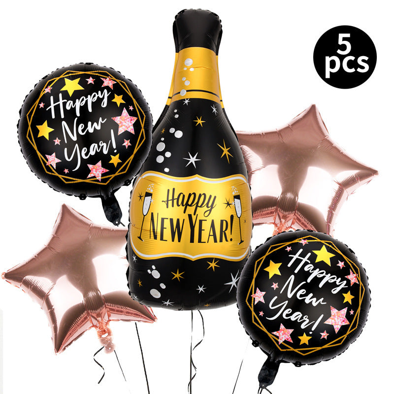 New Year Fast Year Theme Layout Balloon Set Five-Piece Set