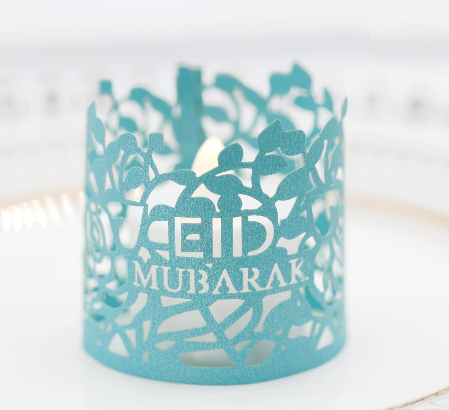 MOQ200 Ramadan Electronic Candle Lampshade Laser Cutout