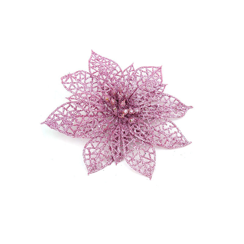 Christmas Glitter Flower Decorations