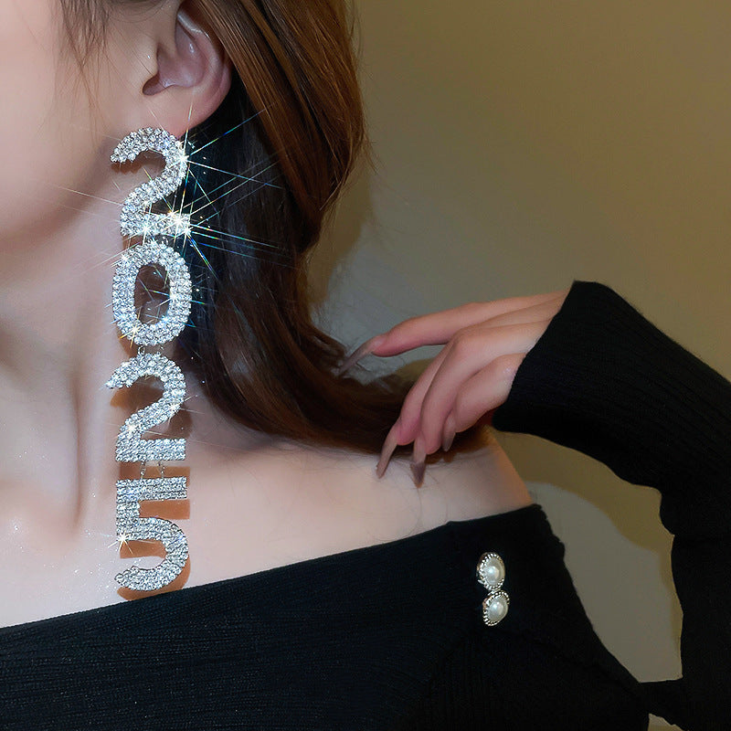 Diamond-Embedded 2025 Earrings