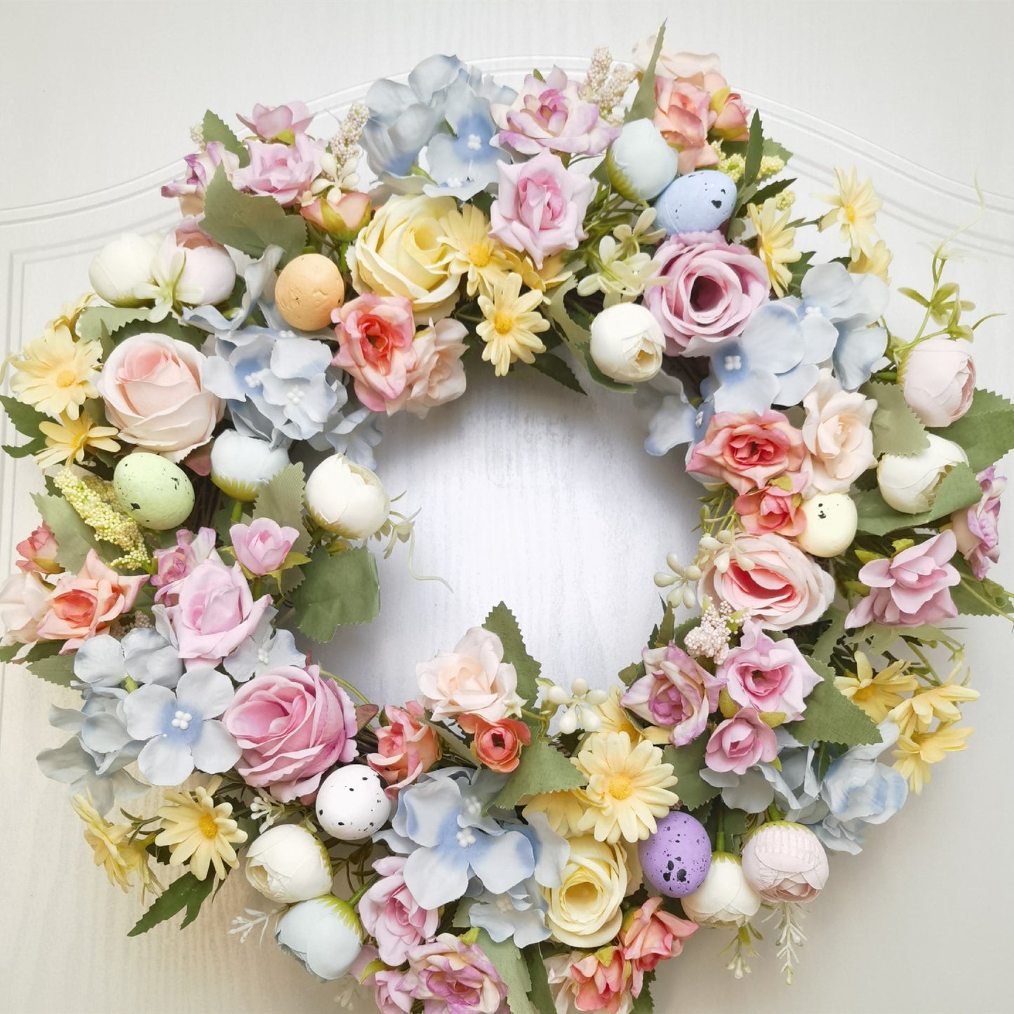 Easter Rose Tea Bag Hydrangea Wreath Home Decor