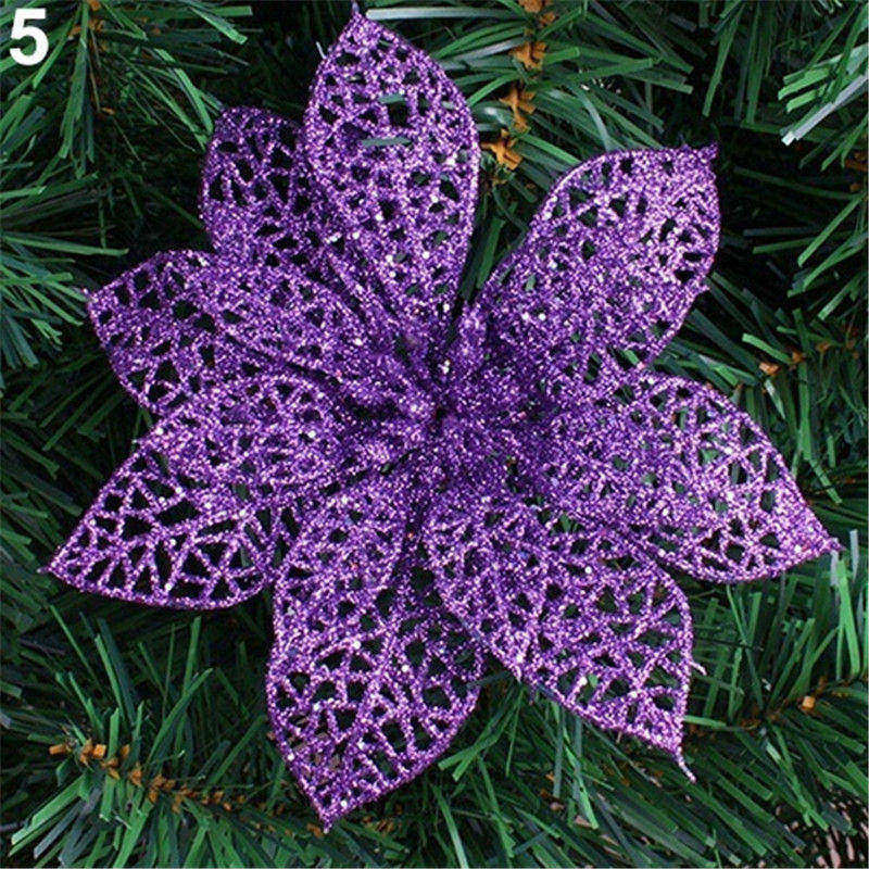 Christmas Glitter Flower Decorations