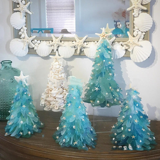 Blue Glass Christmas Tree Unique Decoration