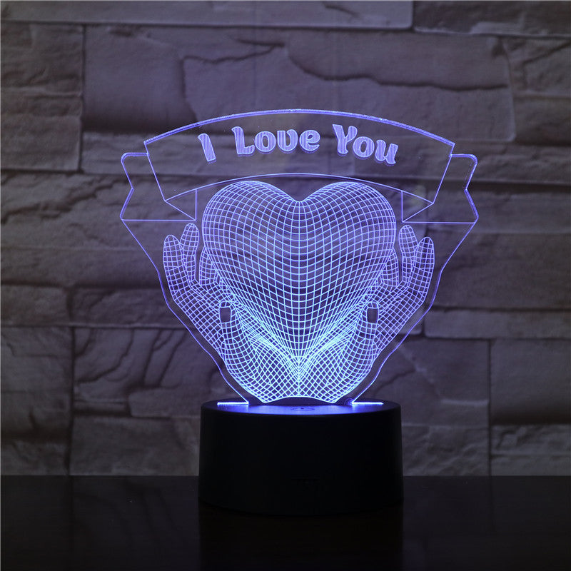 Valentines Day Gift Lovers Holding Love 3D Night Light