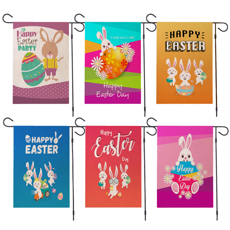 Easter Garden Courtyard Flag Double Sided Linen Various Styles