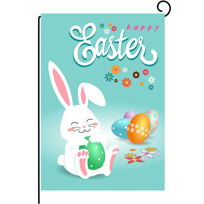 Easter Garden Courtyard Flag Double Sided Linen