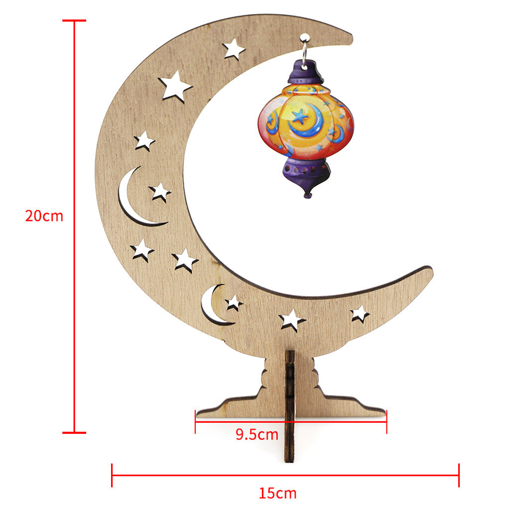 Ramadan Festival Kulbang Moon Painted Lantern Table Decoration Crafts