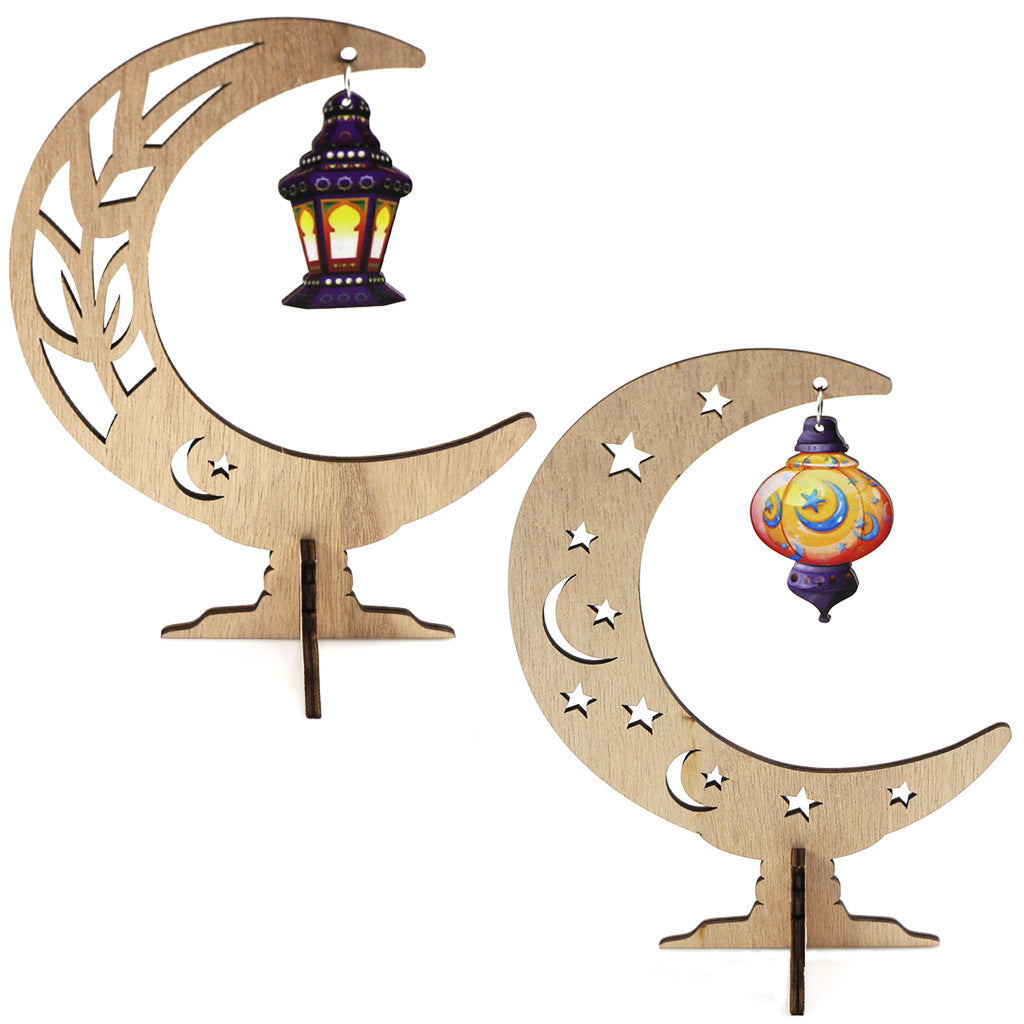 Ramadan Festival Kulbang Moon Painted Lantern Table Decoration Crafts