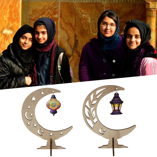 Ramadan Festival Kulbang Moon Painted Lantern Table Decoration Crafts