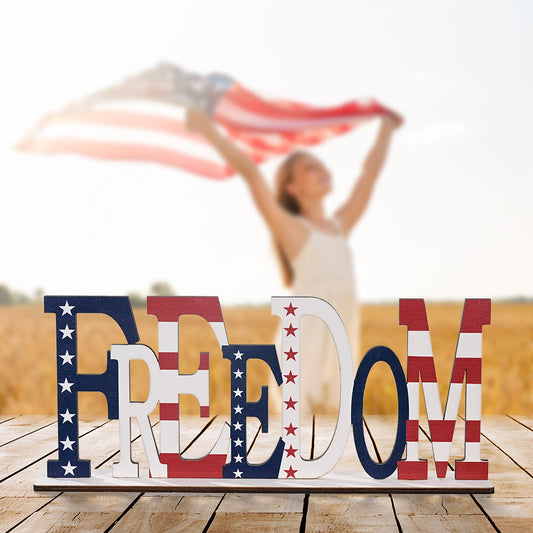 American Independence Day "Freedom" Wooden Decoration