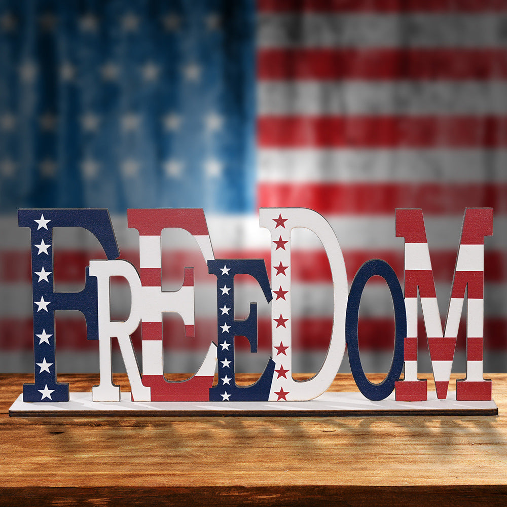 American Independence Day "Freedom" Wooden Decoration