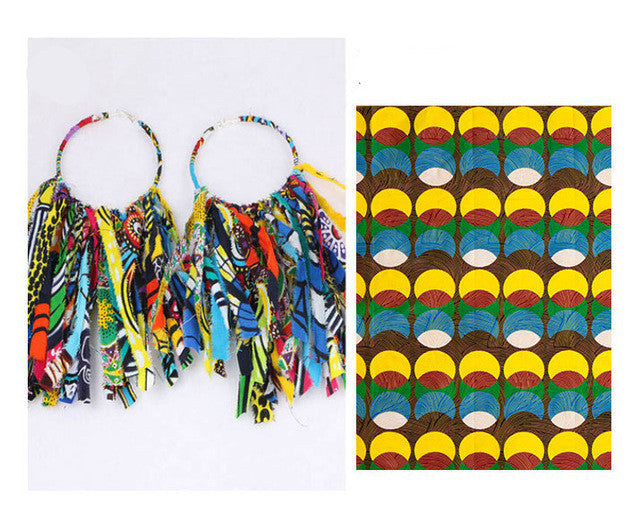 Tassel Earrings Ethnic Print Ankara Earrings