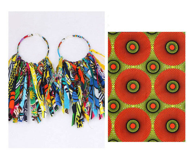 Tassel Earrings Ethnic Print Ankara Earrings