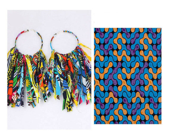 Tassel Earrings Ethnic Print Ankara Earrings