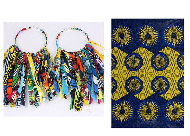 Tassel Earrings Ethnic Print Ankara Earrings