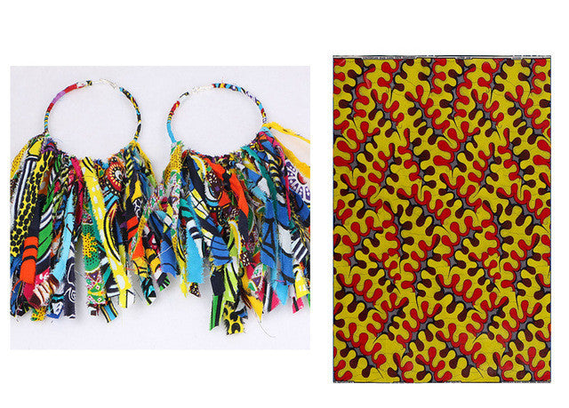 Tassel Earrings Ethnic Print Ankara Earrings