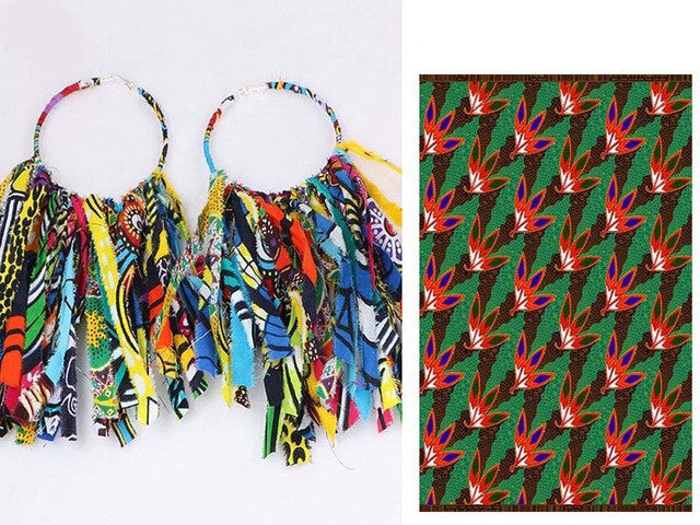 Tassel Earrings Ethnic Print Ankara Earrings