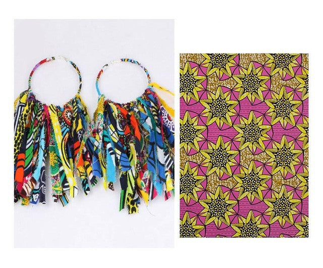 Tassel Earrings Ethnic Print Ankara Earrings