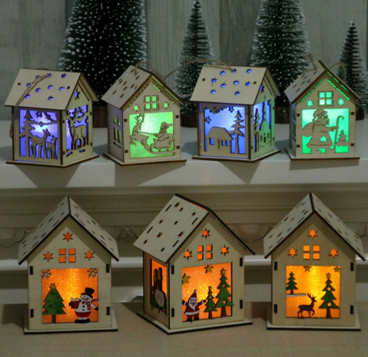 Christmas Tree Led Light Wood House Decoration