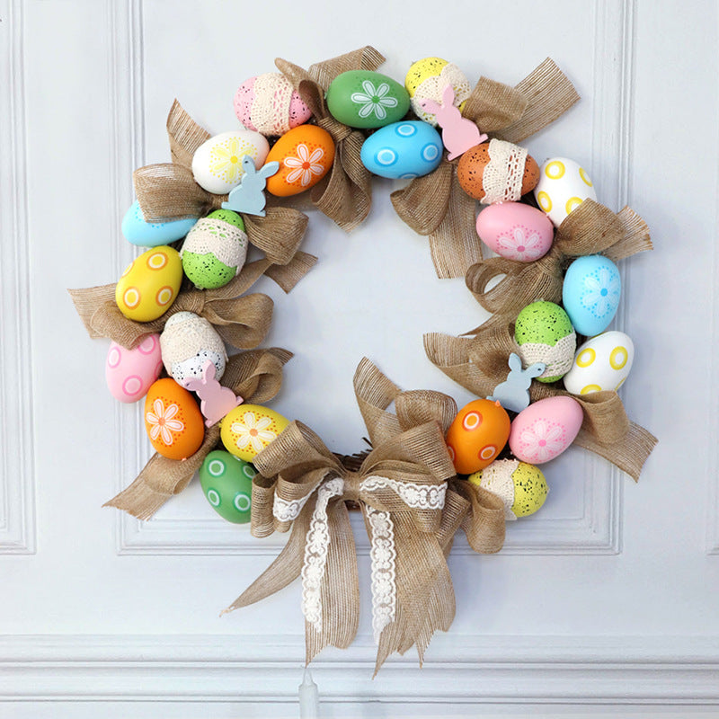 Easter Egg Rabbit Festival Door Decoration Wreath Ornament