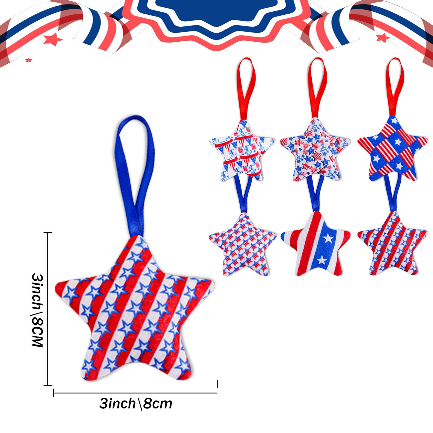 American Independence Day Star Pendant Decorations