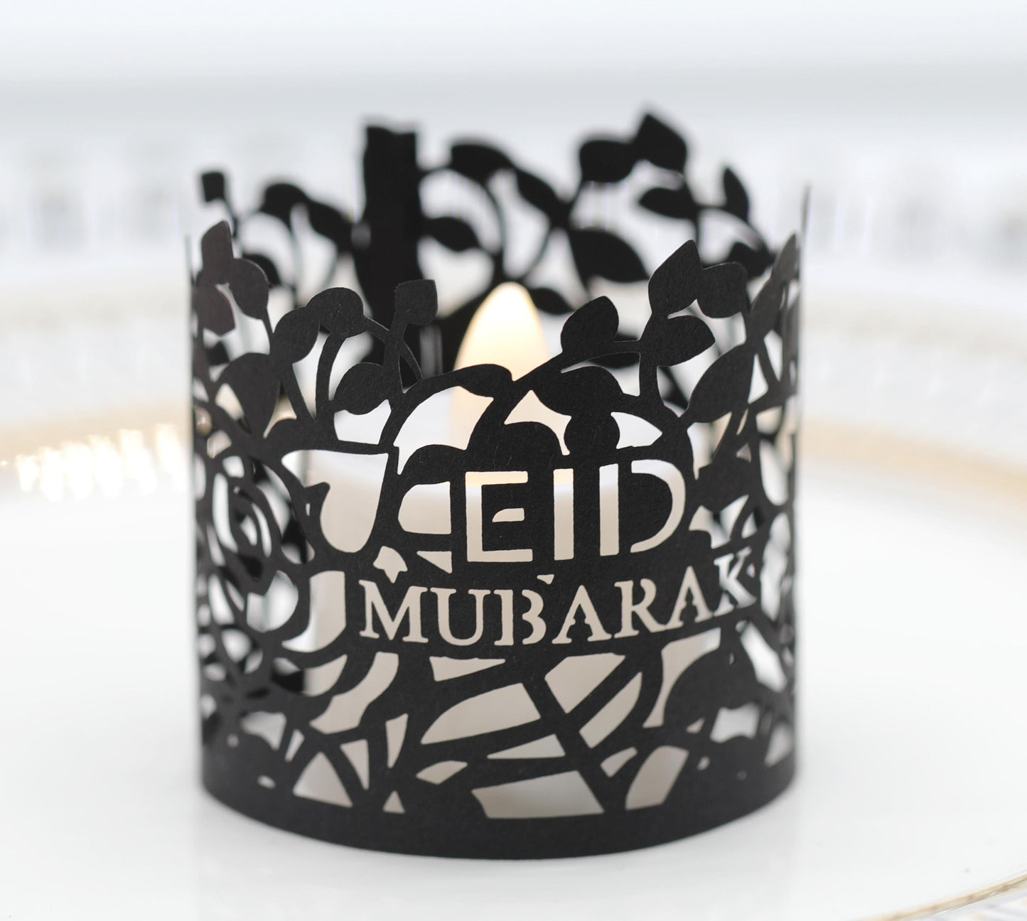 MOQ200 Ramadan Electronic Candle Lampshade Laser Cutout