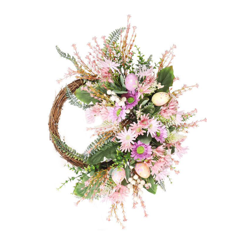 Home Decoration Easter Wreath Wild Chrysanthemum Half Edge Wreath