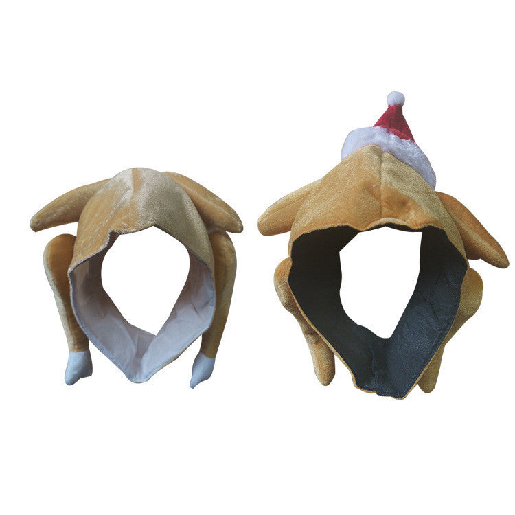 Dog or Cat Plush Roasted Turkey Hat