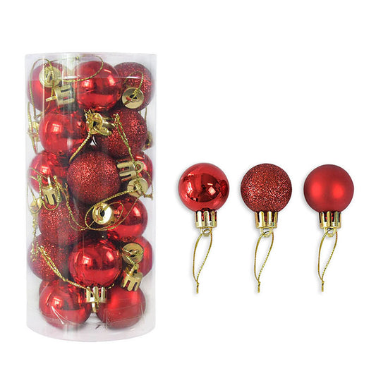 Christmas Decoration Shiny Matte Christmas Balls-24 Pieces