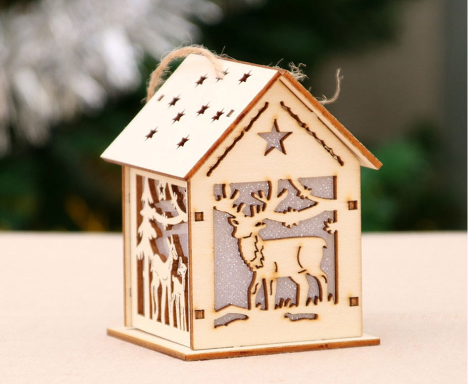 Christmas Tree Led Light Wood House Decoration