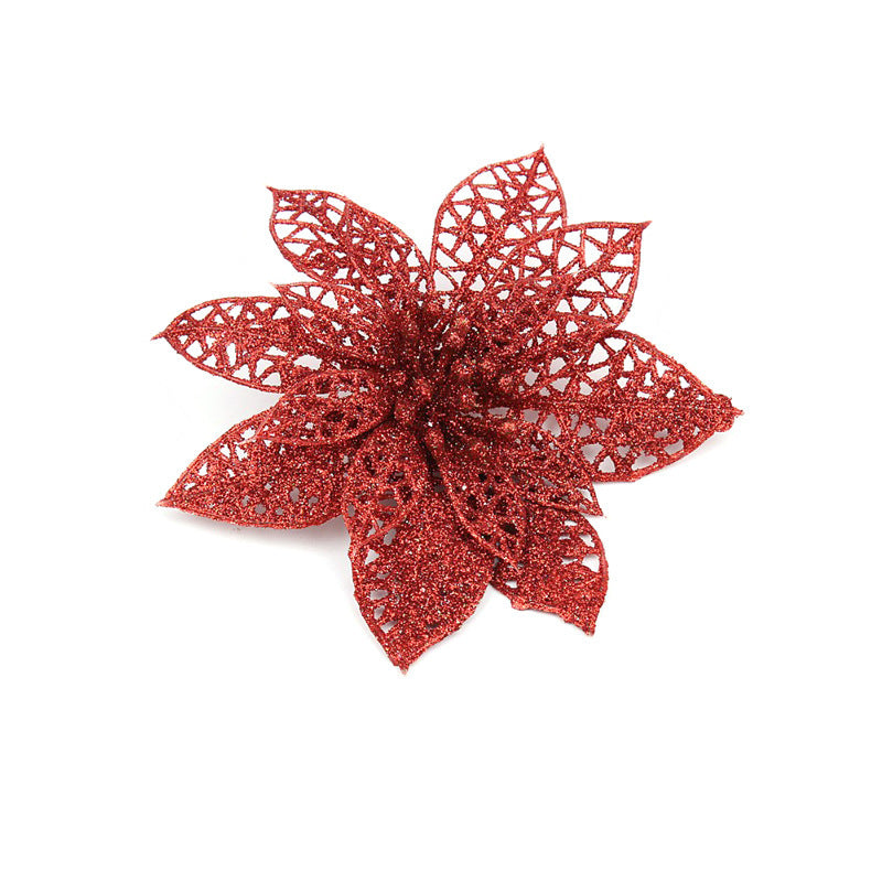 Christmas Glitter Flower Decorations