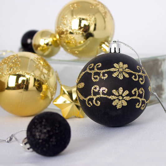 Christmas Tree Decorations Painted Shaped Electroplating Ball Ornament-44 Pack