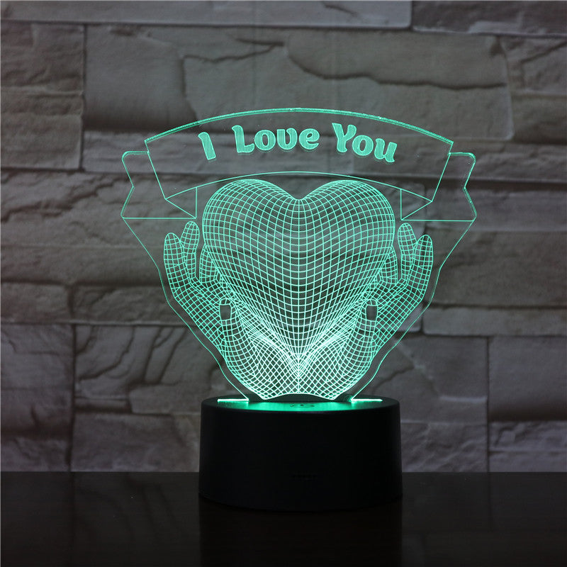 Valentines Day Gift Lovers Holding Love 3D Night Light