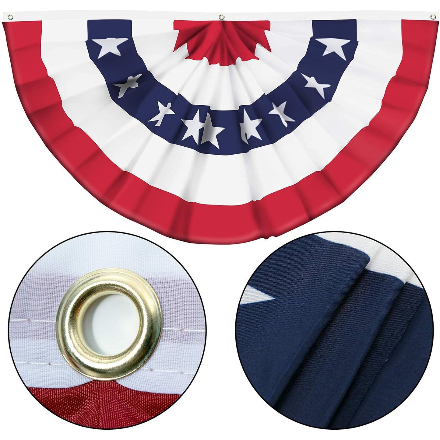 American Independence Day Pleated Semicircle Flag