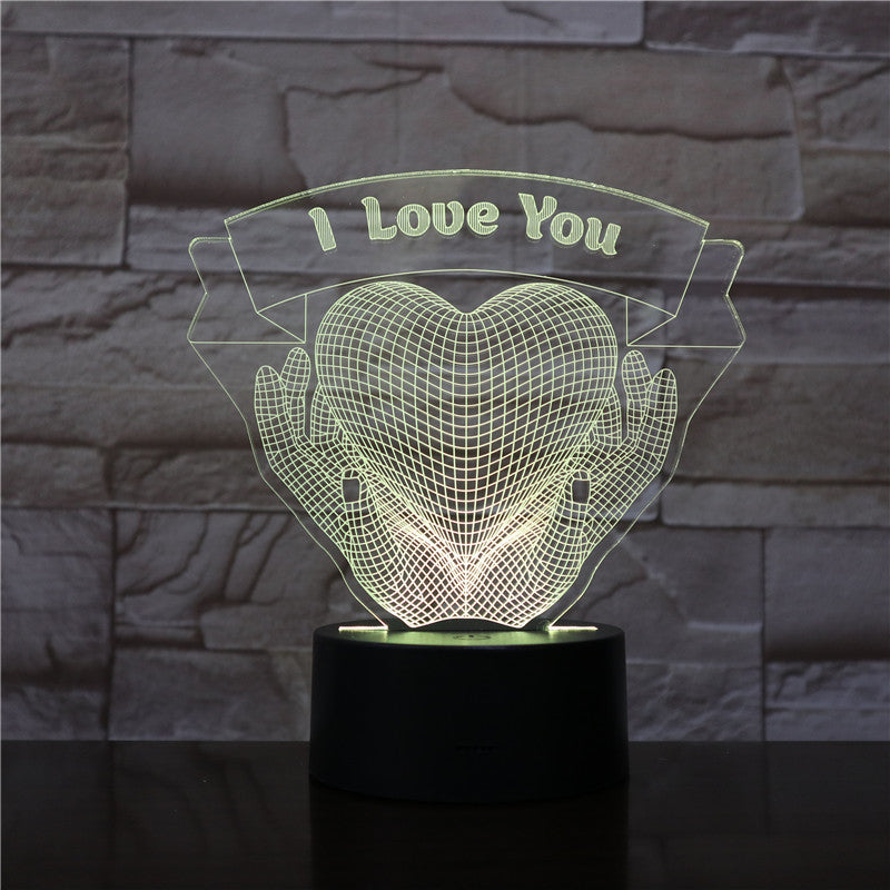 Valentines Day Gift Lovers Holding Love 3D Night Light