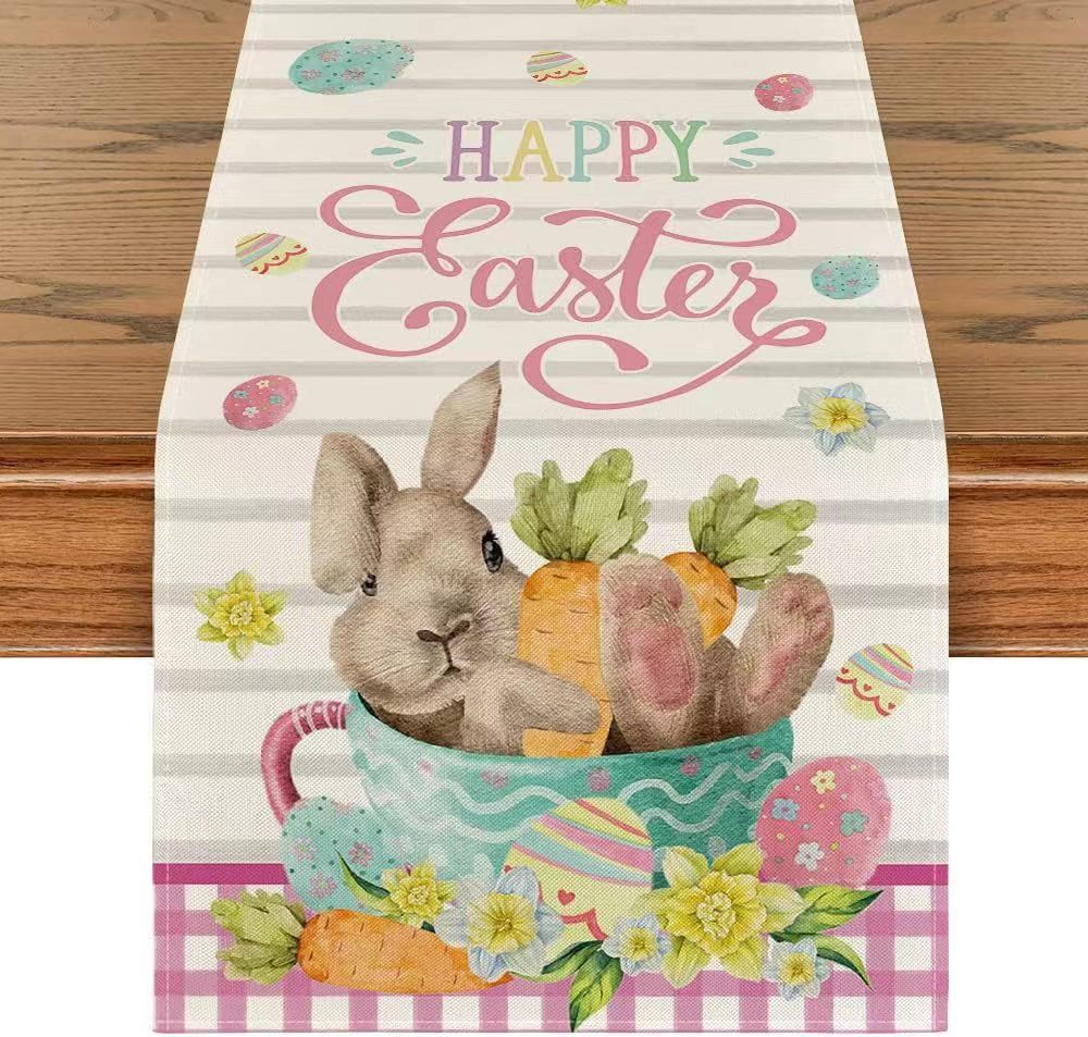 Easter Decoration Linen Tablecloth