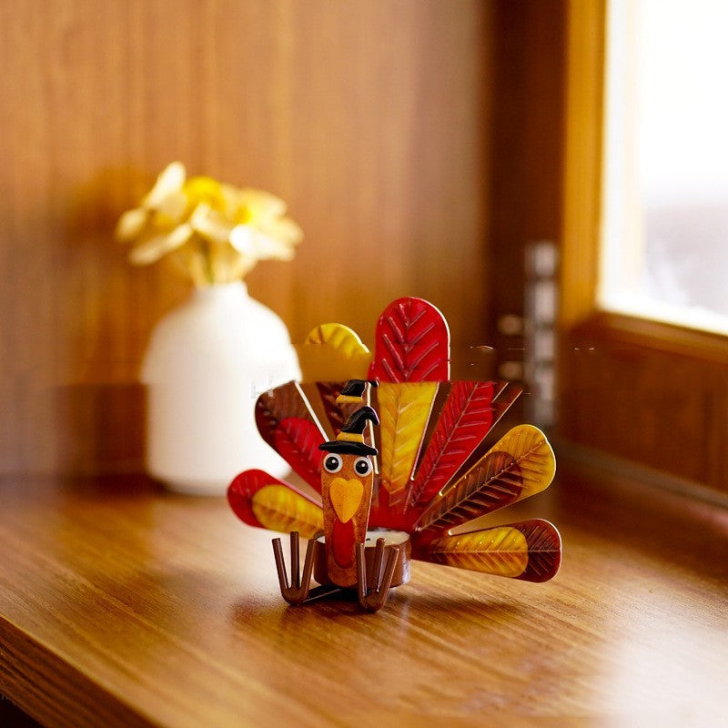 Thanksgiving Turkey Themed Candlestick