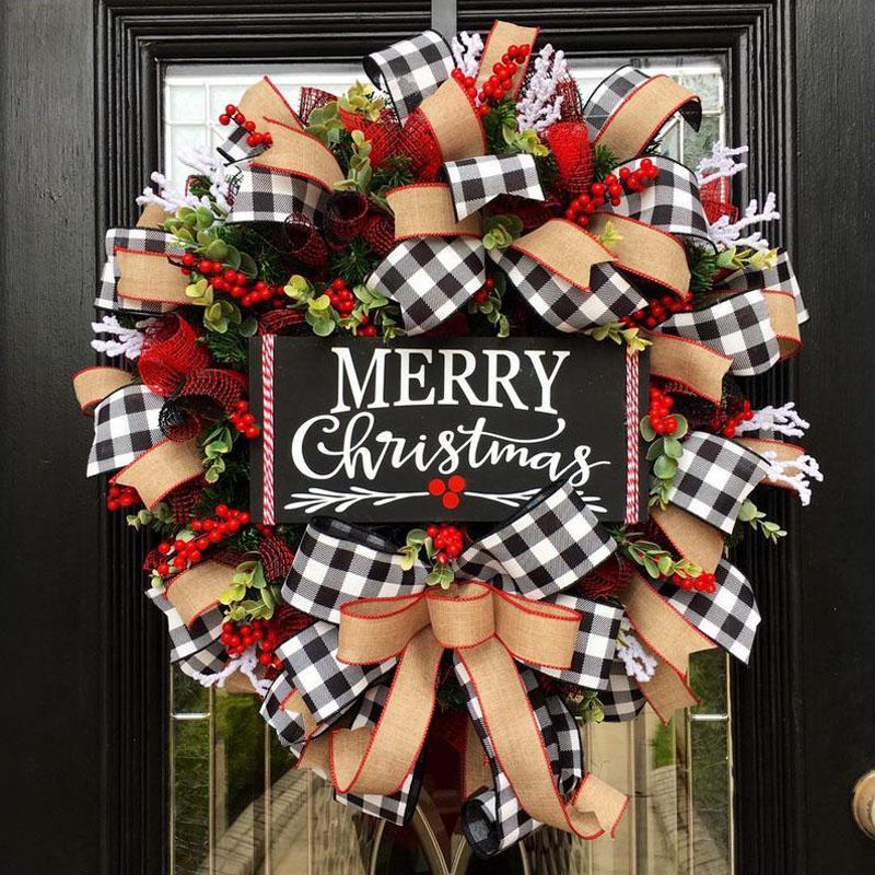 Christmas Bow Garland Wreath