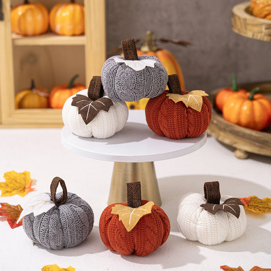 Thanksgiving Knitted Pumpkin Decorations