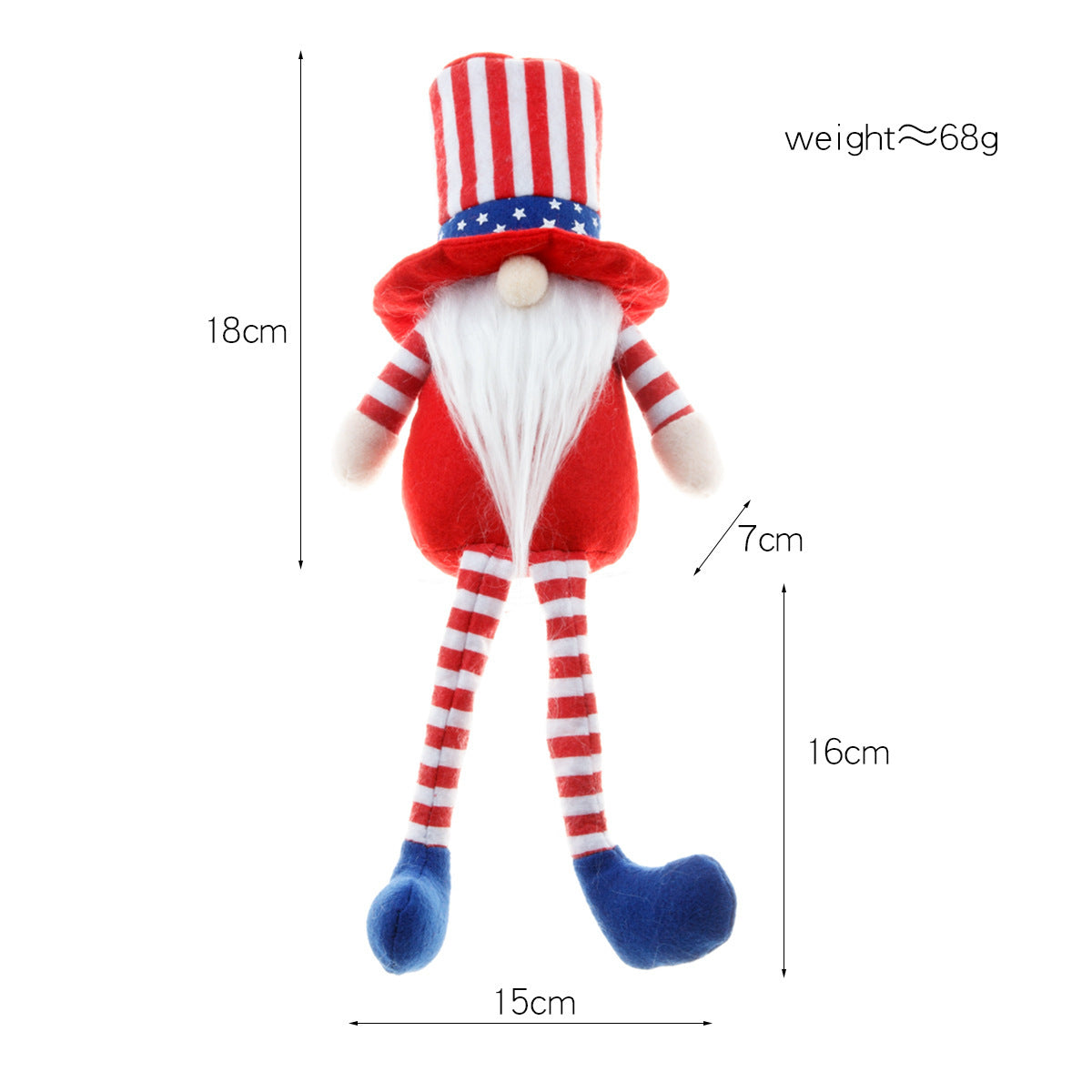 Independence Day Fabric Faceless Doll