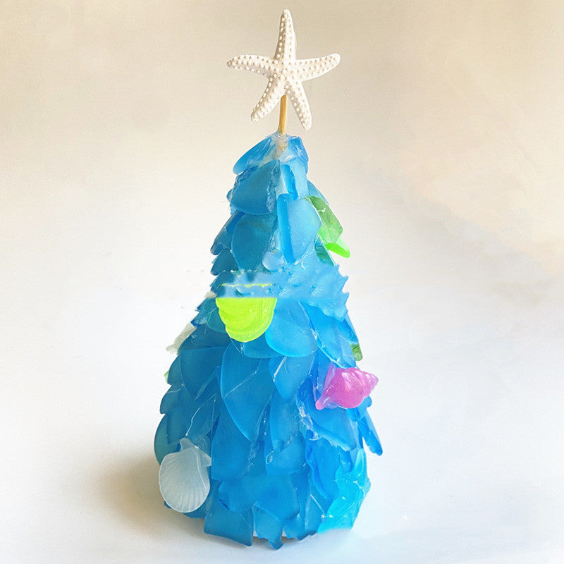 Blue Glass Christmas Tree Unique Decoration