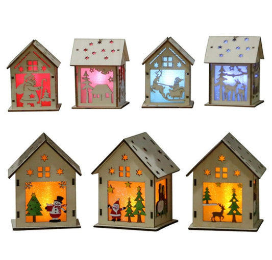 Christmas Tree Led Light Wood House Decoration