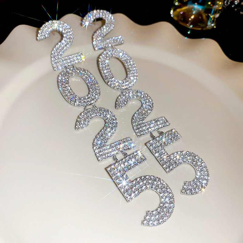 Diamond-Embedded 2025 Earrings