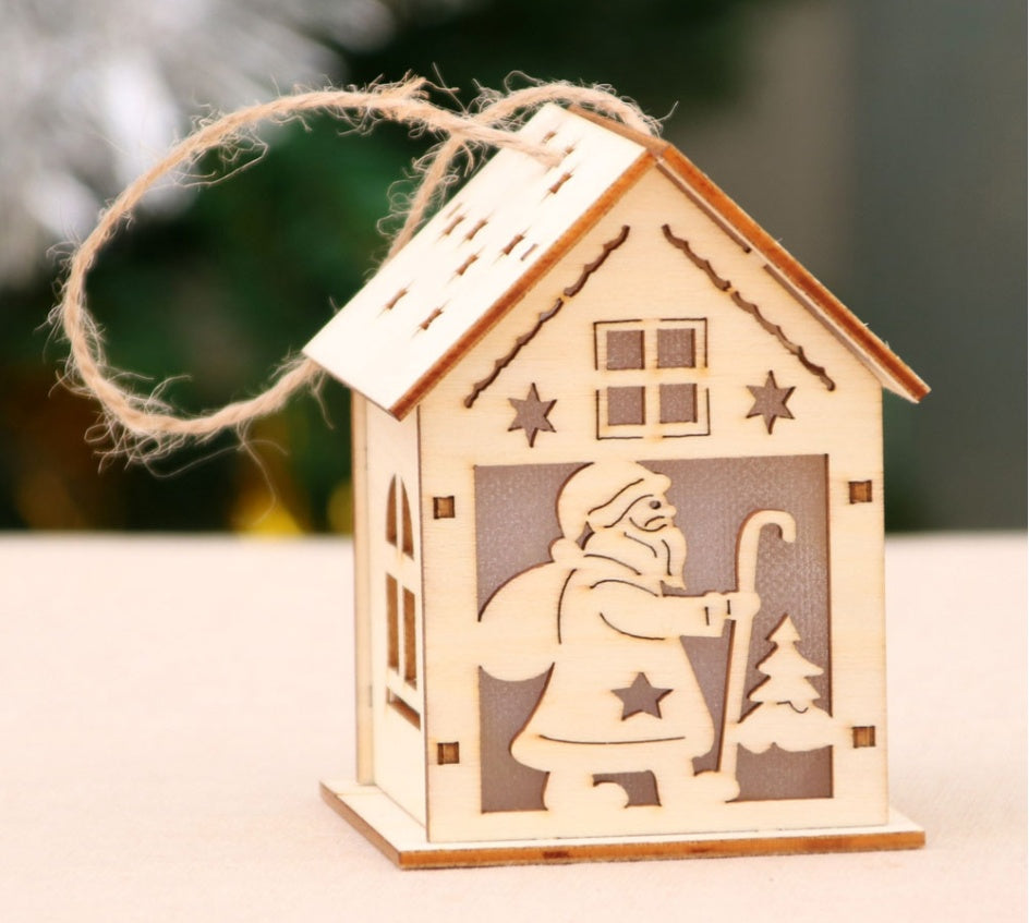 Christmas Tree Led Light Wood House Decoration