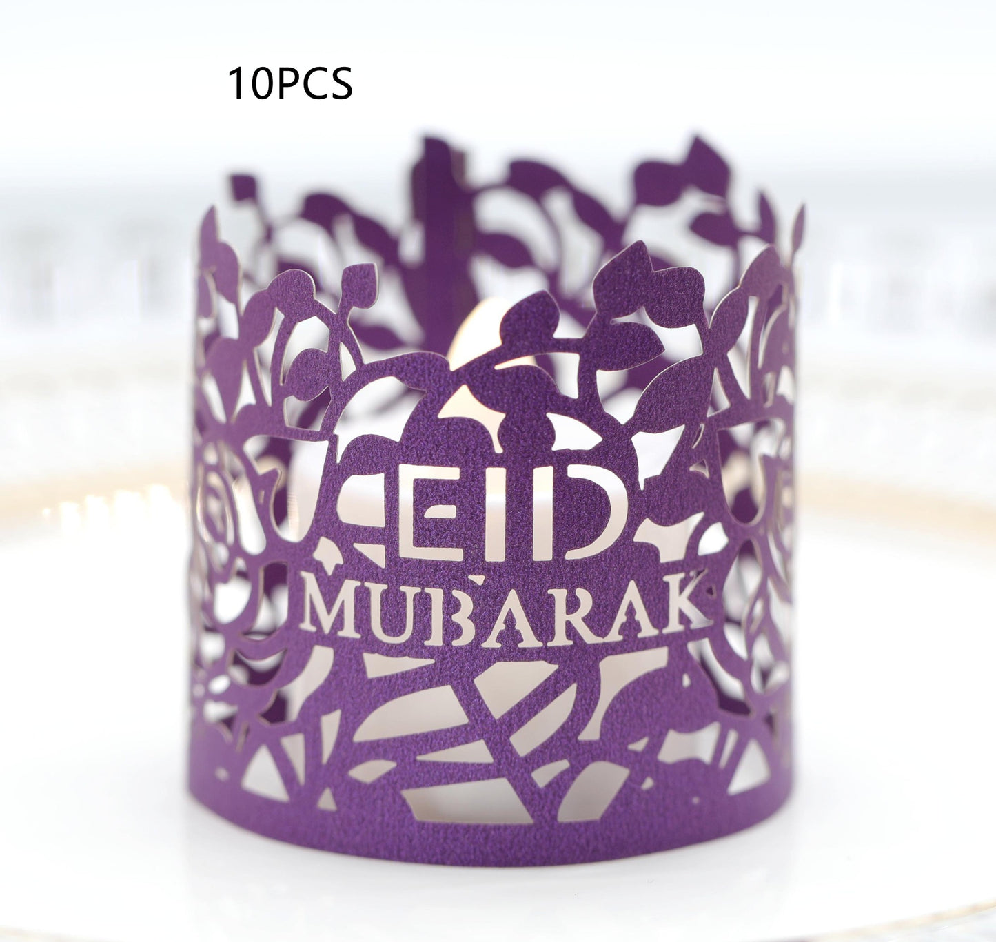 MOQ200 Ramadan Electronic Candle Lampshade Laser Cutout