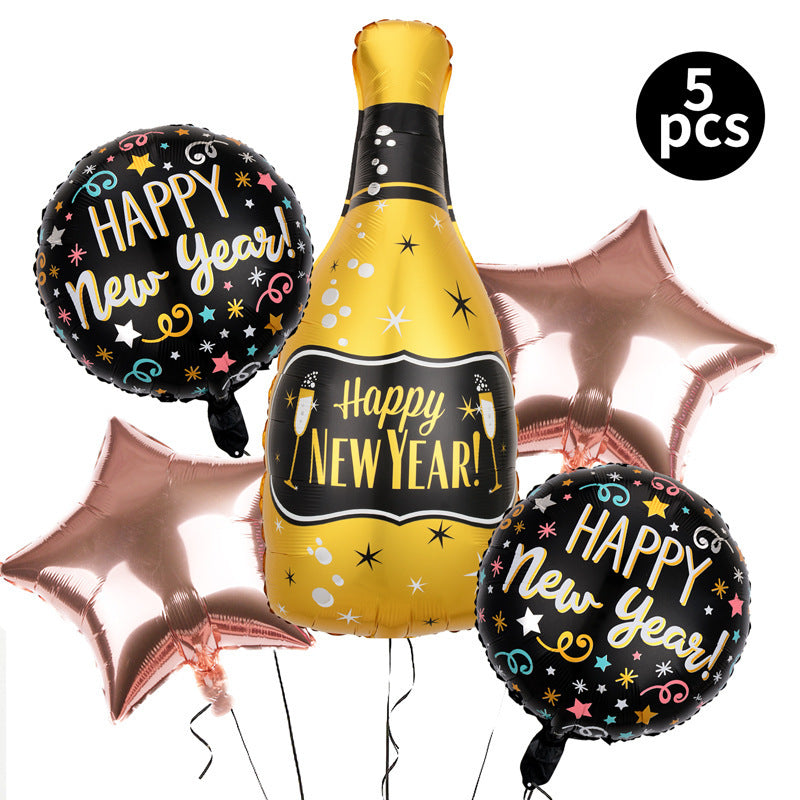 New Year Fast Year Theme Layout Balloon Set Five-Piece Set